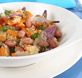 Couscous with roasted carrots and peanuts