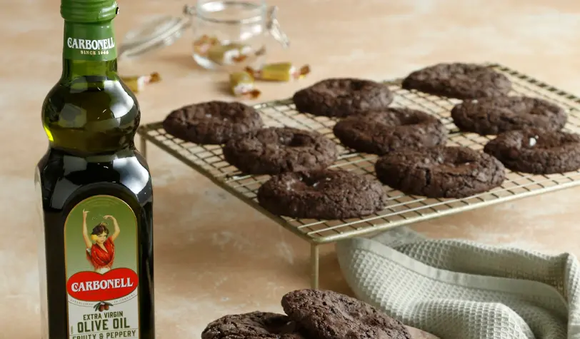 Olive Oil Salted Caramel Brownie Cookies
